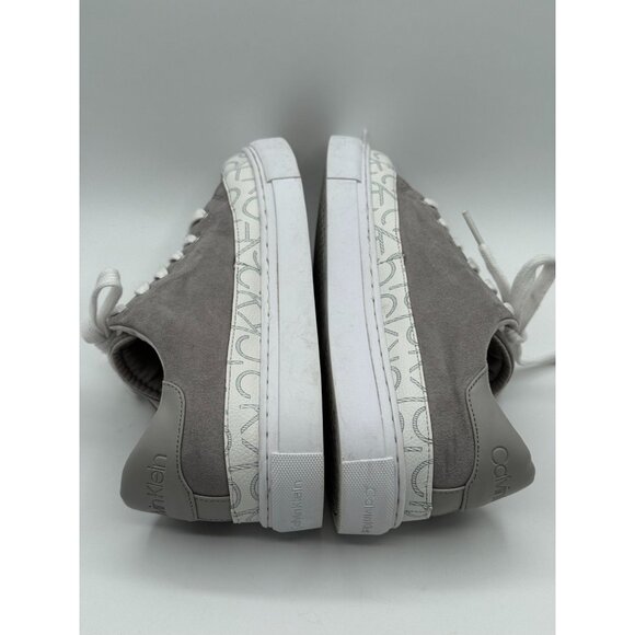 Calvin Klein Womens Low-Top Sneakers Gray & White Casual Shoes Size 8.5 - Picture 4 of 8